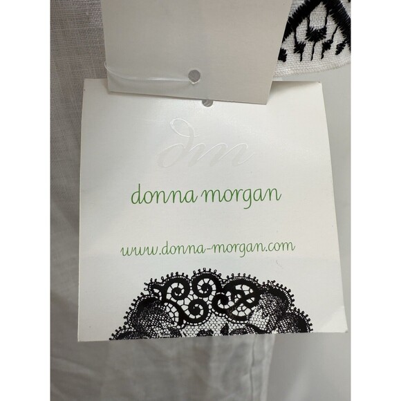 NEW SHELL LINEN DONNA MORGAN Women's Sheath Dress with Embroidery - Picture 10 of 16